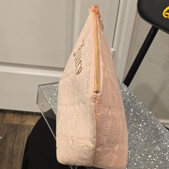 Juicy Couture Diagonal Logo Velour Cosmetic Pouch - Picture 5 of 8